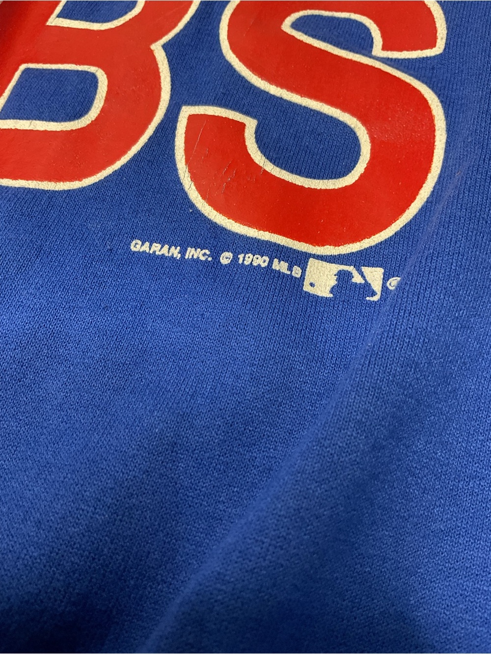 Vintage 1990 Chicago Cubs MLB Crewneck Sweatshirt USA Made Size L Blue - Picture 7 of 7